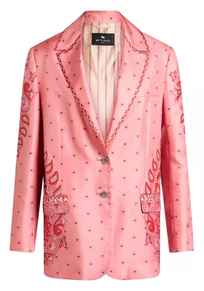 ETRO paisley-print silk blazer - Pink