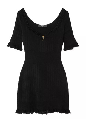 Versace Medusa Safety Pin ribbed-knit mini dress - Black