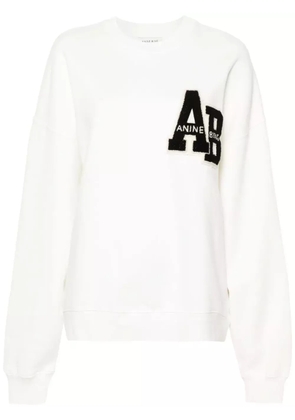 ANINE BING Miles logo-patch cotton sweatshirt - White