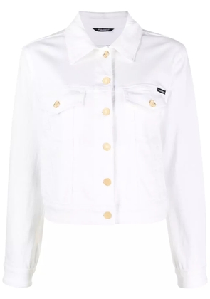 Dolce & Gabbana logo-appliqué denim jacket - White