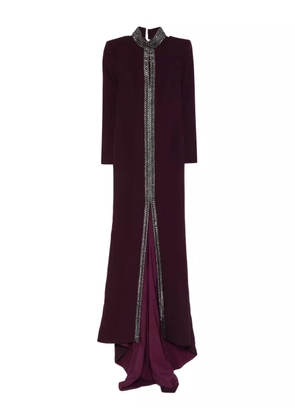 JEAN-LOUIS SABAJI crystal-embellished mermaid gown - Red