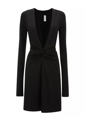 Victoria Beckham long-sleeve V-neck mini dress - Black
