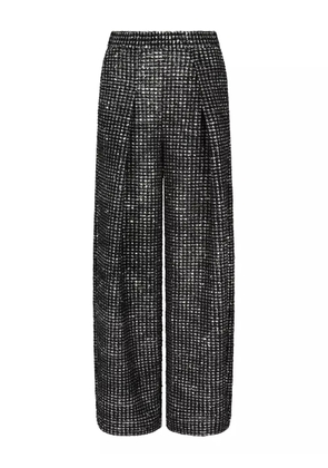 Giorgio Armani pleated tweed trousers - Black