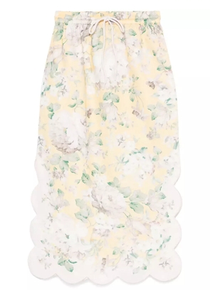 ZIMMERMANN acacia scallop midi skirt - Neutrals