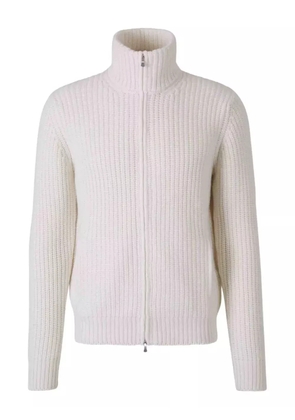 Gran Sasso zip-fastening ribbed cardigan - White