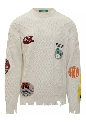 BARROW appliqué distressed jumper - Neutrals
