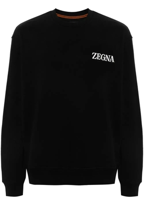 Zegna logo-appliqué sweatshirt - Black