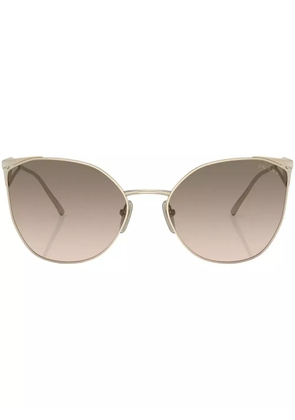Prada Eyewear logo cat-eye frame sunglasses - Gold