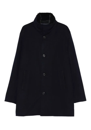 Paul & Shark high-neck fur-trimmed coat - Blue