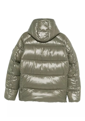 Save The Duck logo-appliqué coat - Green