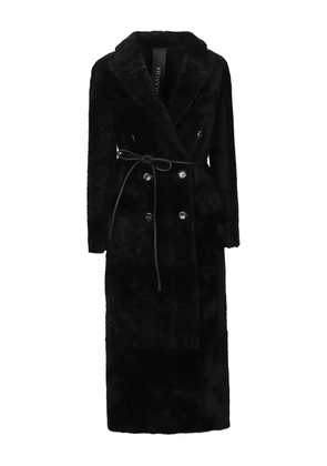 Blancha double-breasted belted coat - Black