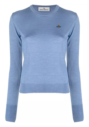 Vivienne Westwood Orb-embroidery fine-knit jumper - Blue