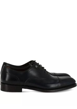 Ferragamo leather derby shoes - DARK BLUE