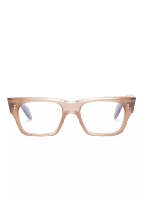 Cutler & Gross logo-engraved rectangle-frame glasses - Neutrals