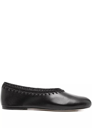 About Arianne Dara crochet-detail ballet flats - Black