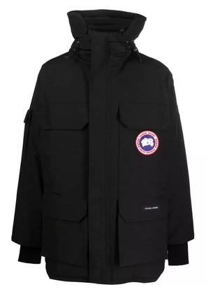 Canada Goose logo-patch hooded down jacket - Black
