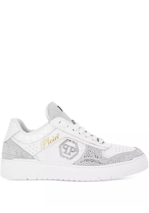 Philipp Plein crystal-embellished low-top sneakers - White