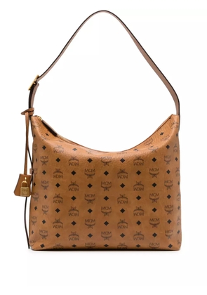 MCM large Aren Visetos-print leather shoulder bag - Brown