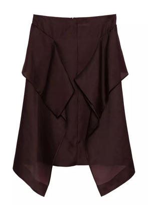 KHAITE Nina ruffled silk skirt - Purple