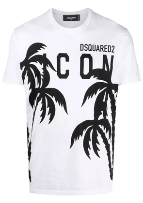 DSQUARED2 palm tree logo-print T-shirt - White