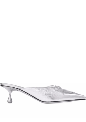 Jimmy Choo 50mm Scarlett lace-up pointed-toe mules - Silver