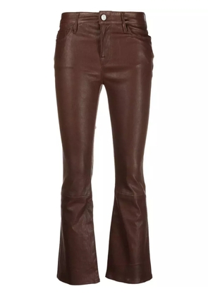 FRAME flared polished-finish trousers - Brown
