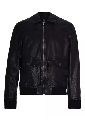 D-FOUR zip-up leather jacket - Black