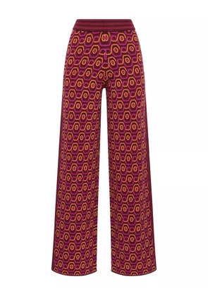 MALIPARMI geometric-pattern wide-leg trousers - Red