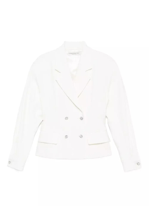 Alessandra Rich crystal-embellished double-breasted jacket - White