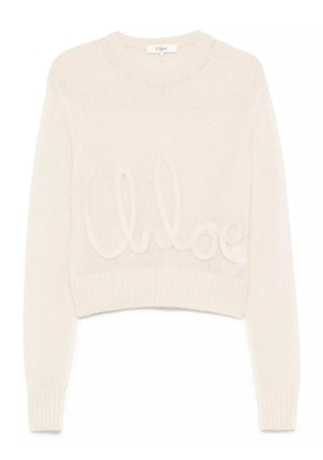 Chloé logo-embellished sweater - Neutrals
