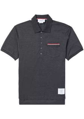 Thom Browne Rwb Pocket Trim Piqué Polo - Grey