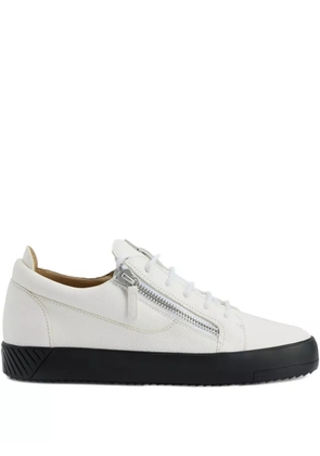 Giuseppe Zanotti zip-detail leather low-top sneakers - White