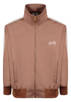 Bally logo-embroidered zip-up sweatshirt - Brown
