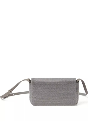 Brunello Cucinelli Monili-embellished leather cross body bag - Grey