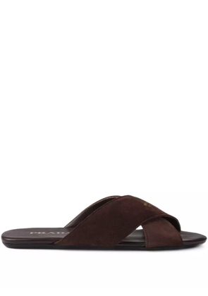 Prada cross-strap sandals - Brown