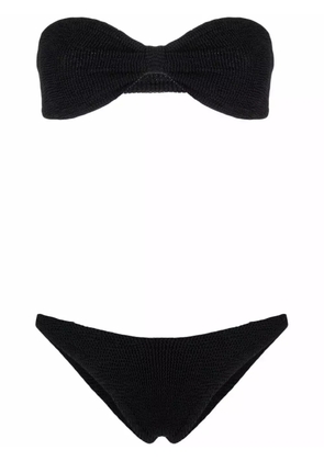 Hunza G Jean crinkle-effect bandeau bikini - Black