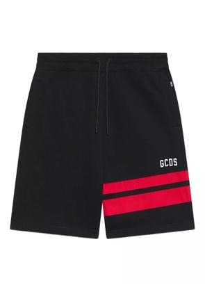 GCDS stripe-detail drawstring shorts - Black