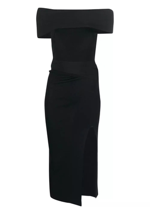 ALESSANDRO VIGILANTE off-shoulder ribbed knit dress - Black