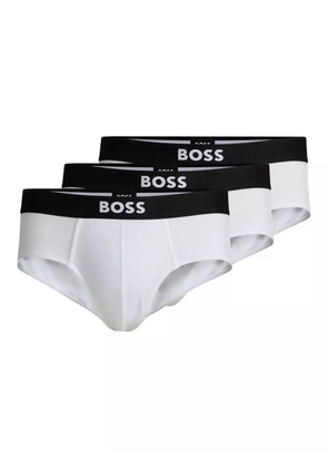 BOSS logo-waistband briefs (pack of three) - White