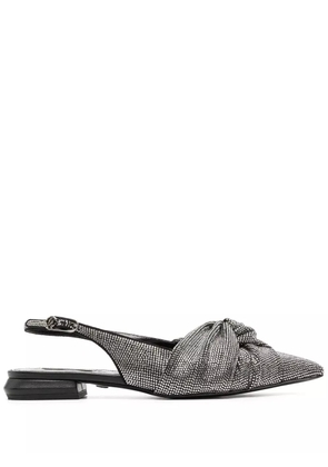 Roberto Cavalli crystal-embellished slingback ballerinas - Grey