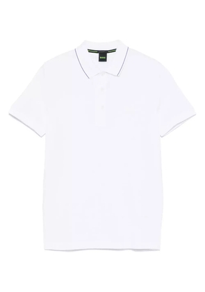 BOSS logo-embroidered polo shirt - White