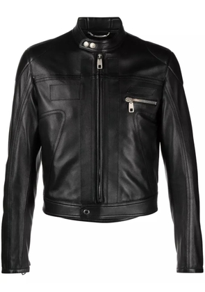 Dolce & Gabbana zip-up leather biker jacket - Black
