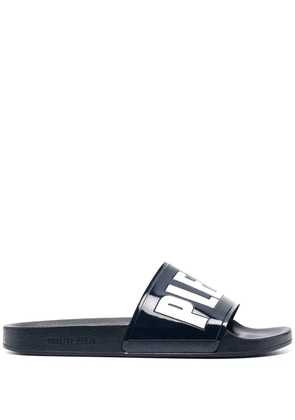 Philipp Plein logo-print slides - Blue