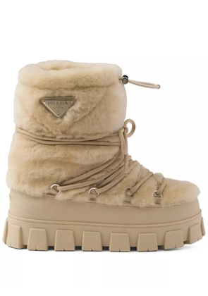 Prada Après ski shearling boots - Neutrals