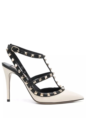 Valentino Garavani 100mm Rockstud-embellished pumps - Neutrals