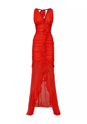 For Love And Lemons Kayta ruffled-trim maxi dress - Red