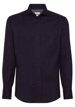 Brunello Cucinelli cotton-lyocell blend shirt - Blue