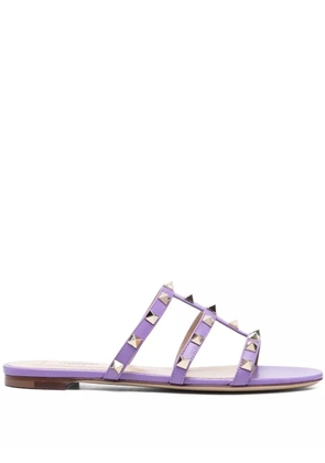 Valentino Garavani Rockstud flat sandals - Purple