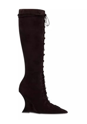 Paris Texas 105 Nina lace-up pointed boots - Brown