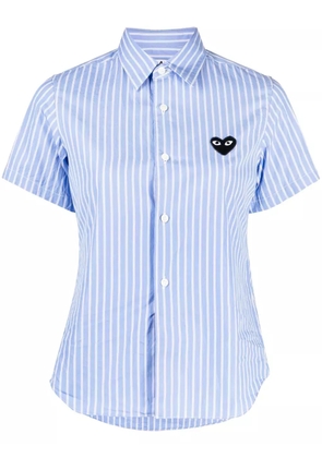 Comme Des Garçons Play striped-print short-sleeved shirt - Blue